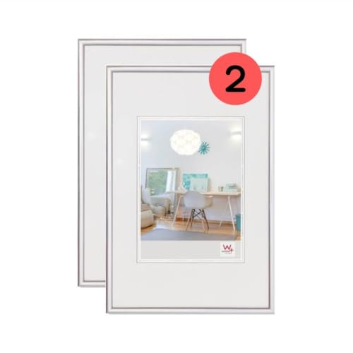 walther design Marco de fotos plata 20 x 30 cm paquete doble, Marco de plástico New Lifestyle KV030SD