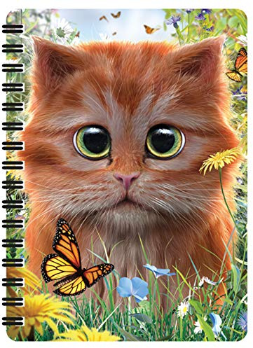3D LiveLife Ginger Kitten A6-Anteckningsbok, Spiral, 80 Sidor | Anteckningsbok, dagbok eller ritbok i fickformat med katt på omslaget. Presenter och kontorsartiklar från Deluxebase.