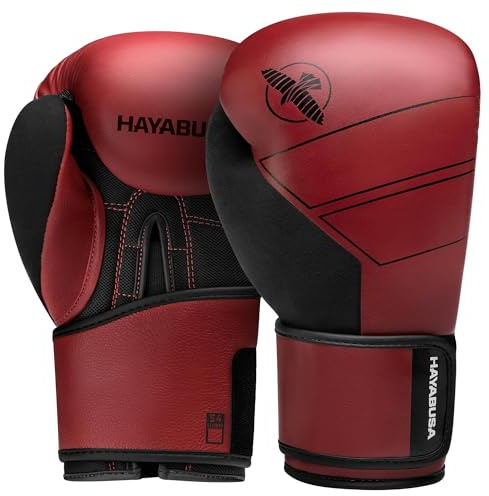Hayabusa S4 Guantes de Boxeo de Cuero para Mujeres y Hombres - Rojo, 14 oz