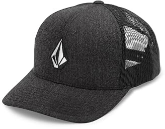 Volcom Herren Trucker-mütze aus Vollstein Baseballkappe, Dunkelgrau meliert, Einheitsgröße