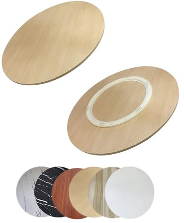 Holz Lazy Susan Drehplatte 60 70 80 cm Drehbare Servierplatte, Großer Esstisch Drehteller für Küche, Runder Tischplatte Drehtablett 360° Drehbare(Wood,80cm/32)