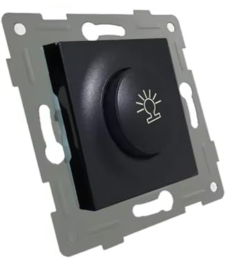 Regulador de luz empotrable con acabado en grafito, ideal para ajustar la intensidad lumínica en diversos espacios.