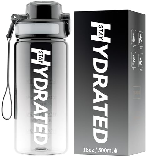 Mevoly Borraccia Bambini 500 ML, Borraccia Palestra con Orari per Bere, Borraccia Sportiva Motivazionale 0,5 L senza BPA, Antigoccia, Trasparente Bottiglia Acqua per Scuola, Trekking, Asilo