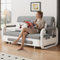 Convertible Sofa Bed with Storage – Sleeper Sofa for Small Spaces & Living Rooms, Dark Grey & White (158cm)
