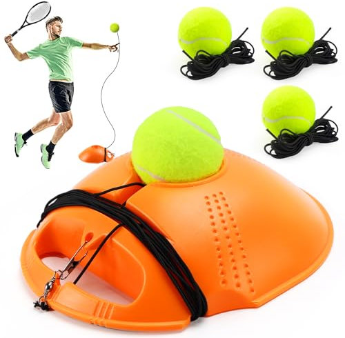 LPZMPZ Tennis Trainer Tennis Alleine Spielen Trainer Baseboard Set mit 3 Rebound Ball, Tennis Übungsgerät, Autodidaktische Tennis-Trainer Set, für Spieler Anfänger
