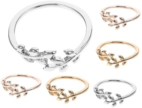 jojofuny 6 pièces Lot de Anneaux Réglables pour Crochet et Tricot Bagues Décoratives Doré Argenté et Rose Accessoires Pratiques pour Doigts pour DIY et Cadeaux