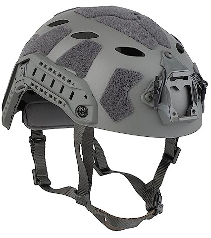 Grigio, Leggero Casco Con Fori Di Ventilazione Superiore, Attrezzatura Tattica Caschi Da Esterno Con Guide Laterali Supporto Predisposto Per Cuffie Allenamento