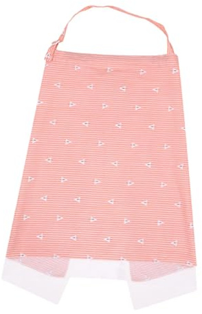 ifundom Capa de Lactancia Materna Multifuncional para Mamás, Algodón Rosa Malla, Cinturón Ajustable Antielevación, Protección para Exteriores y Cochecito, Toalla de Enfermería