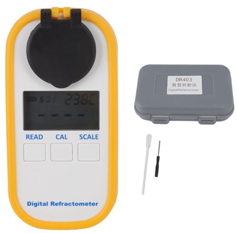 Stylebest Digital Refraktometer, Ettklickstest med Stor LCD-skärm, 3s Snabba Resultat för Mätning Av Brytningsindex och Temperatur, Bärbar med AAA-batteri och Dammtätt Lock
