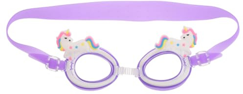 CORHAD Occhialini da nuoto carini per ragazze - Occhialini da nuoto per bambini - Occhiali in stile cartone animato con unicorno e cinturino per la testa per attività in piscina, a casa o in vacanza
