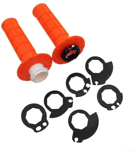 Poignées de moto à clipser compatibles avec guidons de 22 mm pour motos sur route et tout-terrain (orange)
