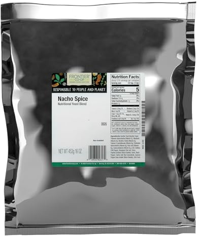 Frontier Co-op Nacho Spice Nutritional Yeast Blend, 1lb Bulk Bag - Bold Umami Cheese Flavor for Popcorn, Fondue, Pasta, Chips, Soups
