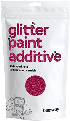 Hemway Glitter Paint Additive - Dark Rose Pink | 100g Metallic Flakes for Adding Sparkle to Paints & Wood Varnish | Add to Emulsion, Acrylic & Latex for Indoor Sparkly Walls