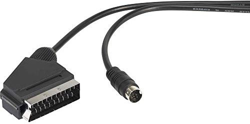 SpeaKa Professional DIN-Anschluss/SCART AV Anschlusskabel [1x Mini-DIN-Stecker - 1x SCART-Stecker] 1.50 m Schwarz