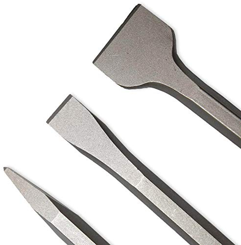 Fronttool Meißel-Set SDS-plus 250 mm 3 tlg. aus widerstandsfähigen Spezialstahl inkl. Flachmeißel, Spatmeißel und Spitzmeißel