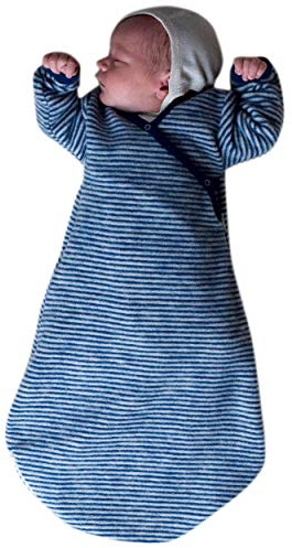 Lilano, Baby Wickelsack Flausch, 100% Wolle (kbT) (50-56, Marine/Natur)
