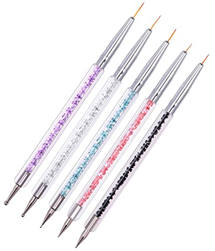 luoshaPUCY 5 Piezas Plumas de Art de Uñas, Pinceles Nail DIY Diseño de Uñas para Manicura