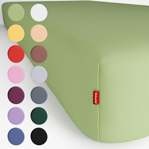 Schuette® Spannbettlaken • 90x200 cm • Wow! Kollektion: Lime Time (Hellgrün) • 100% Superfluff Baumwolle, Blickdicht, Faltenfrei • mit Rundumgummi • Matratzenhöhe bis 30 cm