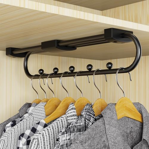 Aresvrgo Ausziehbare Kleiderstange 30 cm,Verstellbarer Kleiderstange Ausziehbar,Speicherplatz Sparen,Kleiderstange Schrank für SchräNke,Lagerbereiche,Kleidung und Hosen Organisieren Aufbewahren