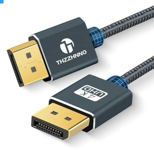 Thzzhnno 4K DisplayPort Cabel 10M, DisplayPort Hane 1.2 Cabel 4K@60Hz, 2K@144Hz, för bärbar dator, PC, spelmonitor, TV