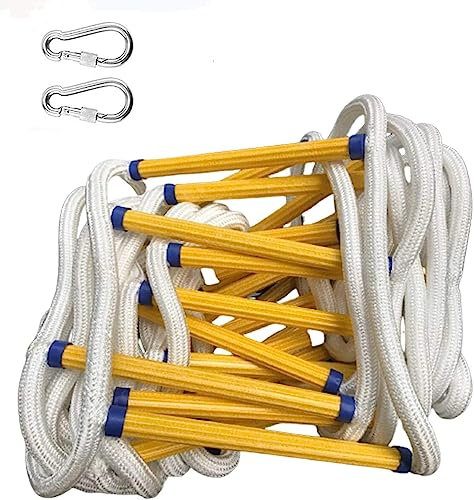 VNGBFGDFVN Échelle de Corde Souple - Échelle de Secours en Cas d'incendie, Échelle de Corde de Sauvetage, Échelle à Crochet Lourd en Cas d'urgence, pour Une Utilisation Rapide Échelle de Corde