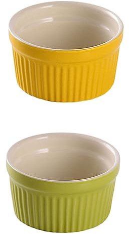 Toddmomy Lot De 2 Tasses À Pâtisserie En Céramique Plats En Porcelaine Bols De Service Pour Aliments Bols En Céramique Bols Ronds Pour Crème Brûlée Bols À Pudding Plats À Dessert