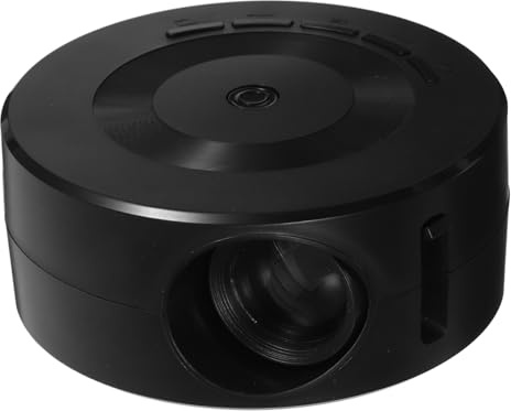 TEHAUX Miniproyector Portátil Multimedia para Smartphone y Tableta, Compacto Altavoz Integrado, Función De Duplicación De Pantalla, Adecuado para Entretenimiento Casa y Viajes, Color Negro