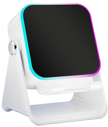 Induktionshögtalare för mobiltelefon, vikbar ljudstation med ljus, 10 W telefonhållare induktionshögtalare, för kontor hem födelsedag resor män kvinnor