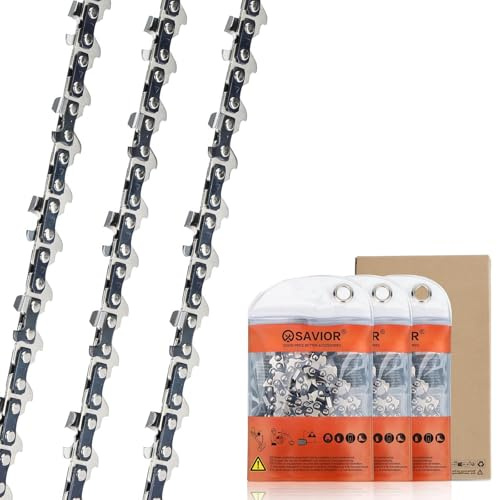 SAVIOR 3 cadenas de sierras para espada de 35 cm (14 pulgadas) 1/4 pulgadas LP 1.1 mm 72 TG, cadena de motosierra compatible con Stihl