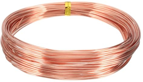 QUARKZMAN 99,9 % ren koppartråd, mjuk ren koppartråd, 18 meter (1 mm) för hantverk, smyckestillverkning, trädgårdsarbete elektrokultur (12 m)