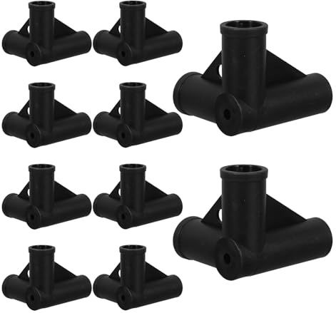VICASKY Connettori a T in Plastica Neri 19,2 Mm 10 Pezzi, Giunti per Tubi per Montaggio Recinzioni Box, Accessori Fai da Te per Tende Animali e Mobili di Sicurezza