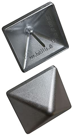 Pfostenkappe Aluminium blank 104x104 mm Pyramide mit Dorn Kappe für Pfosten bis 10x10 cm Zaunkappe Abdeckkappe