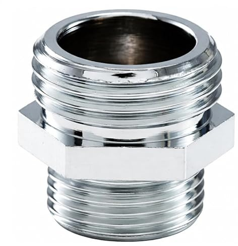 MAMELON DOUBLE MALE REDUIT EN LAITON CHROME DIAMETRE 3/8 FILETAGE 1/2 RIQUIER