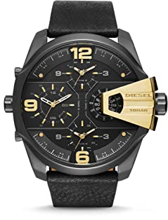 Diesel Orologio Diesel Chief Series da uomo, movimento a due lancette, cassa in acciaio inox 55 mm canna di fucile con bracciale in acciaio inox, DZ7377