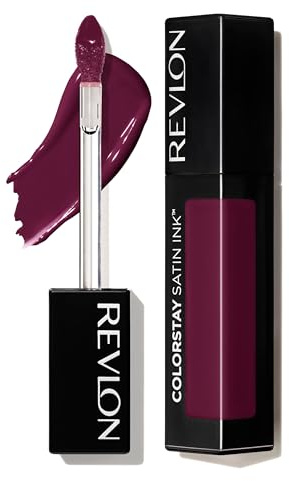 REVLON ColorStay Satin Ink, Pintalabios Líquido Permanente con Acabado Satinado, Fórmula Hidratante con Aceite de Grosella Negra, De Larga Duración, 5ml, Tono 022 Black Cherry