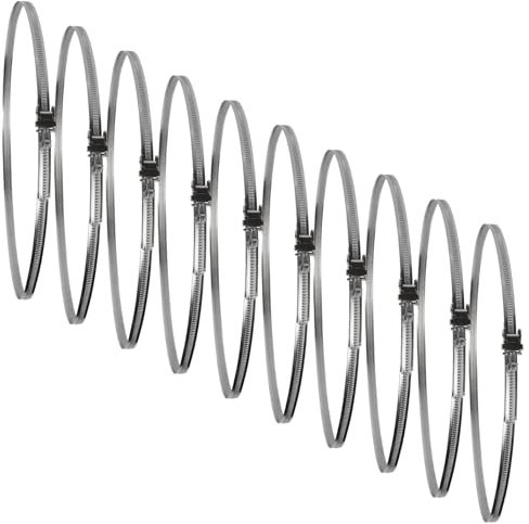 270mm Rohrschelle – 10 Stück verstellbare Rohrschellen aus Edelstahl mit Schneckengetriebe – Befestigungselement mit großem Durchmesserbereich für flexible Rohre (10 Stück)