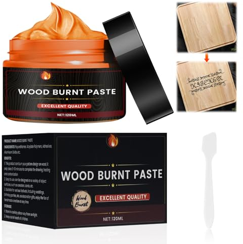 Horuili® Holzbrennpaste Brennpaste Gel, 120ml Einfach Aufzutragende Brennpaste, Holzhandwerk Brennpaste, Multifunktionales DIY Brandmalerei für Holz, Papier, Leder, Stoff