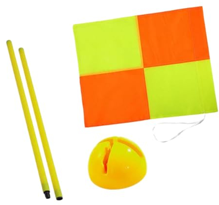 JISADER Eckfahne für Fußballfelder, tragbarer Fußball-Fahnenmast, Dribbling-Fußballausrüstung für auf Rasen, 1m Stange, gelber Sockel