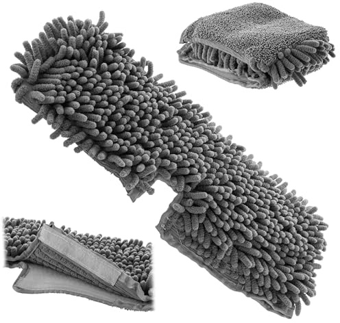 KADAX Panno di ricambio per scopa, ricambio per scopa mop, mocio di ricambio, panno in microfibra ciniglia (due lati)