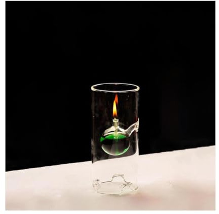 Klassisk oljelampa Fotogenlampa Transparent rund tom oljelampa med veke Retro vindtätt glas Bröllop Alla hjärtans dag middagsbordsdekoration