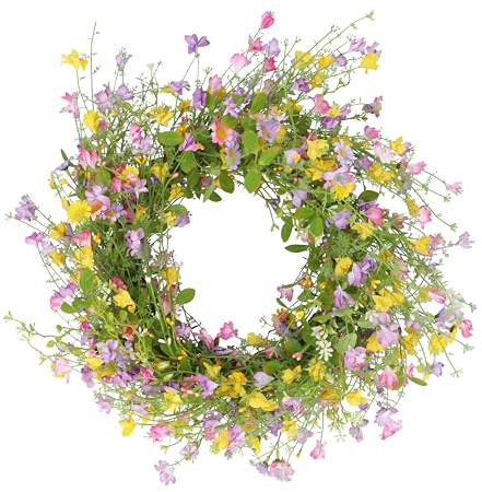 Gisela Graham Pastel Daisies Spring Wreath 57cm
