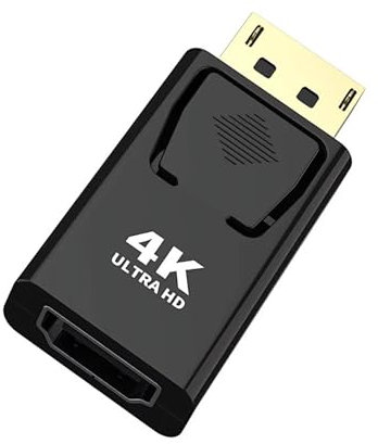 JIEYUCHU 4K DisplayPort auf HDMI Adapter, DP PC zu HDMI Monitor Konverter, HDMI zu Displayport Adapter Kompatibel mit Laptop, Monitor, TV, Projektor, mit Audioübertragung und Gute Qualität Auflösung