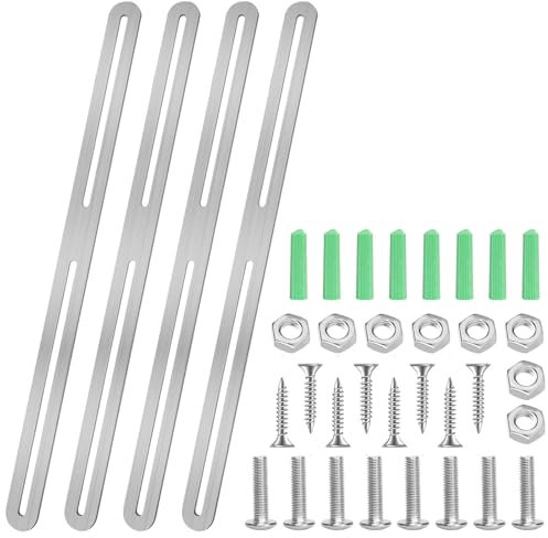 Juego de 4 piezas de montaje práctico para valla de buzón con tornillos y tuerca, diseños de fácil instalación para valla de jardín o puerta