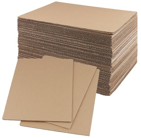 MUKCHAP Lot de 60 feuilles de carton ondulé A4, 297 x 210 x 3 mm, 3 couches, pour emballage, expédition, peinture, bricolage et création artistique