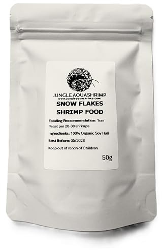 JungleAquashrimp Snow Flakes Shrimp Food 50g Crystal Cherry Shrimp Invert Crays (50g)