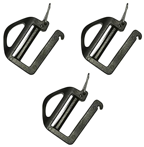 pistro Ladder Lock Slider Buckles Webbing Straps Buckle Replacement Repair Backpack Strap Buckle Fasteners 1.50x1.46 inch Black- 3pcs