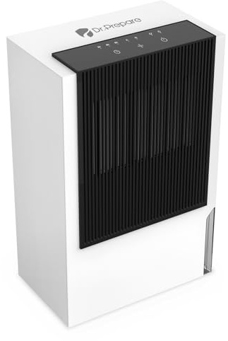 Dr.Prepare Luftentfeuchter Elektrisch 3L Entfeuchter Leise Luftentfeuchter Tragbarer Raumentfeuchter 90㎡ Stromsparende, Luftentfeuchter mit Ablaufschlauch, für Zuhause, Keller, Badezimmer