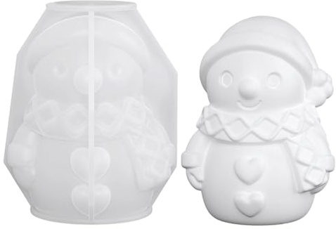 Christmas Candle Mould,Handmade Epoxy Resin Decoration For Molding | 3D Silicone Mold For Snowman For Resin Casting | For Holiday Home Arts Crafts Cake Soap