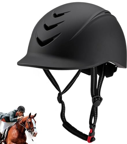 Horse Riding Helmet, Soft Padding Equestrian Helmet with Adjustable Strap, Men Women Adjustable Riding Cap, Safety Anti-collision Equestrian Hats, for Outdoor Sports(58-62cm)