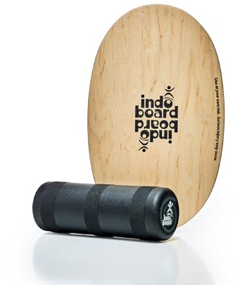 The Original Indo Board - Balance Board Trainer for Core Strength, Stability & Athletic Performance - Surfing, Skateboarding, Snowboarding, Yoga, Physical Therapy & More. Includes Board and Roller. Natural Stain.